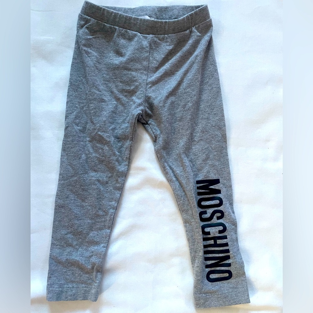Moschino Grey Kids Leggings with Black Logo